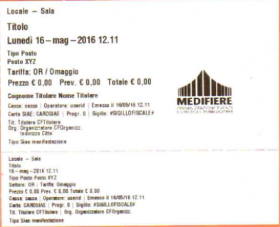 Applicazione su biglietto Disco/Fiera